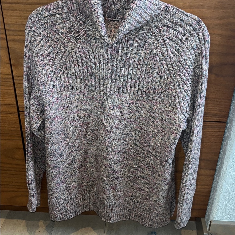J. Jill Multicolor Ribbed Turtleneck Sweater